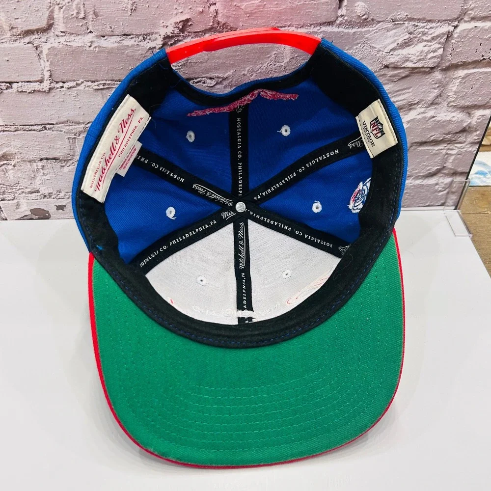 Mitchell & Ness New England Patriots Hat Mens OSFA Blue Red Pat Patriot Snapback